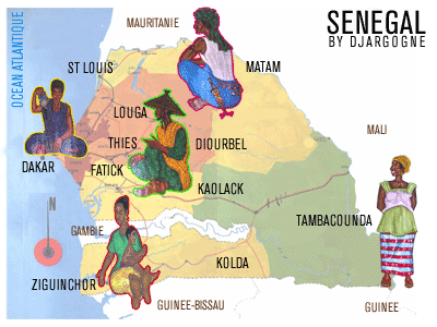Carte Sénégal